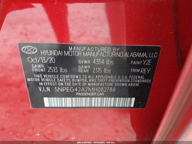 5NPEG4JA2MH082788 Hyundai SONATA SE