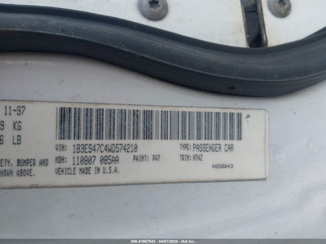 1998 DODGE NEON 1B3ES47C4WD574210 Photo 8