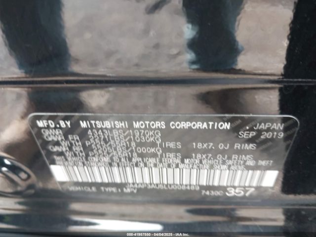 JA4AP3AU5LU008489 Mitsubishi Outlander Sport 2.0 Es