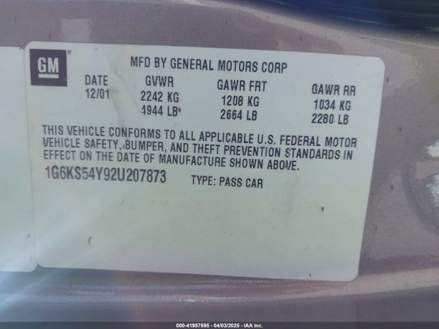 2002 CADILLAC SEVILLE 1G6KS54Y92U207873 Photo 8