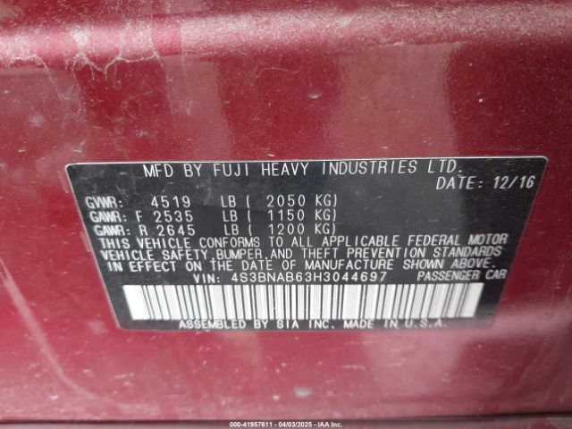 4S3BNAB63H3044697 Subaru Legacy 2.5i