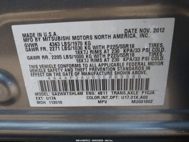 2013 MITSUBISHI OUTLANDER SPORT 4A4AP3AU6DE009886 Photo 8