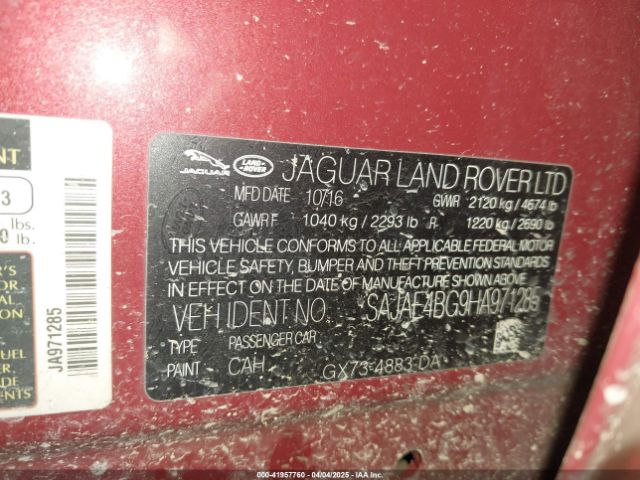 SAJAE4BG9HA971285 Jaguar Xe 25t Prestige