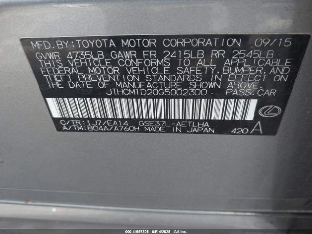 2016 LEXUS IS 300 JTHCM1D20G5002300 Photo 8