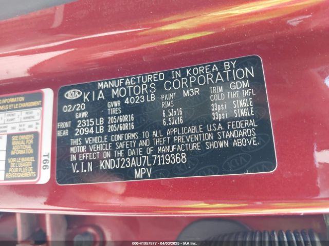 KNDJ23AU7L7119368 KIA SOUL LX