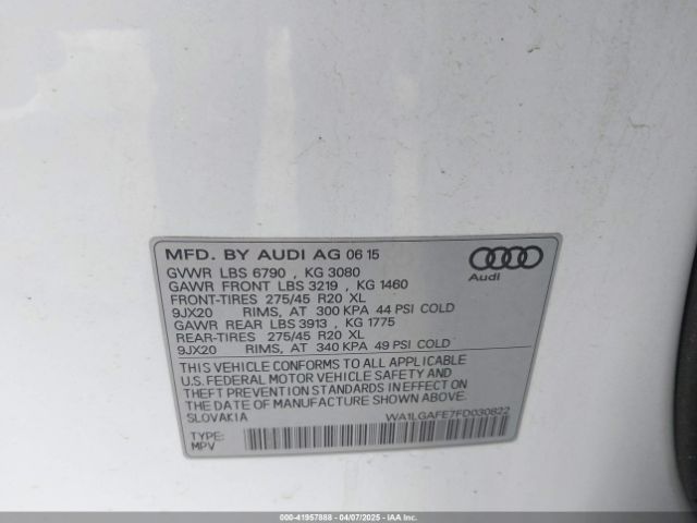 2015 AUDI Q7 WA1LGAFE7FD030822 Photo 8