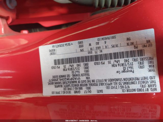 1FADP3K23HL259577 Ford FOCUS SE