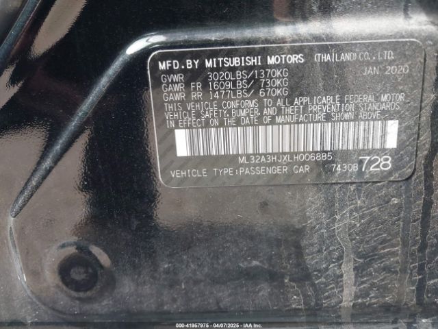 ML32A3HJXLH006885 Mitsubishi MIRAGE ES
