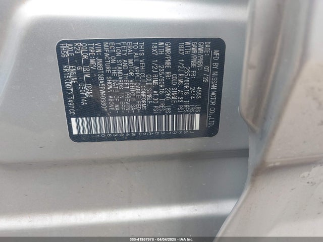 JN8BT3BA5PW403801 Nissan Rogue Sv Fwd