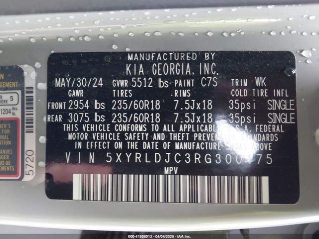 5XYRLDJC3RG300475 KIA SORENTO S