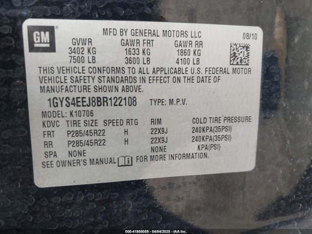 2011 CADILLAC ESCALADE HYBRID 1GYS4EEJ8BR122108 Photo 8