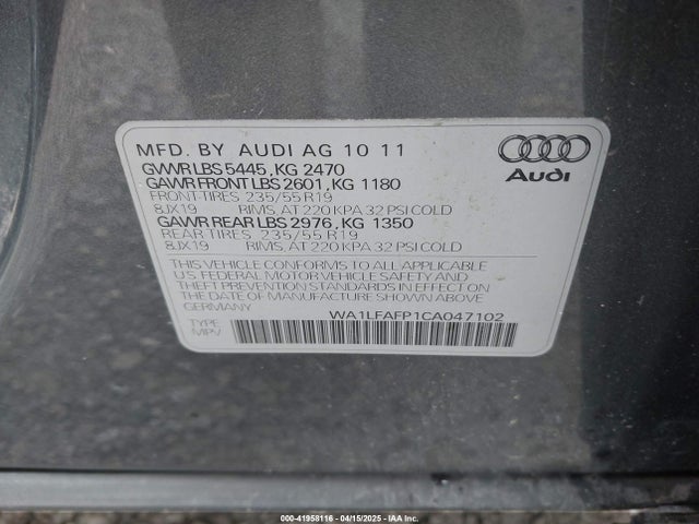 2012 AUDI Q5 WA1LFAFP1CA047102 Photo 8