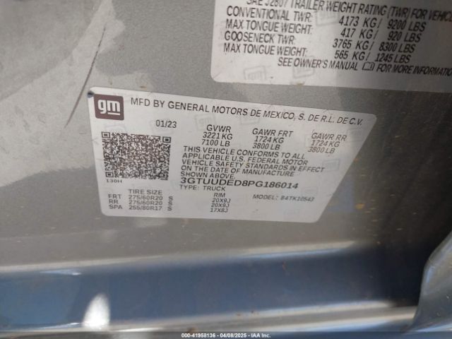 3GTUUDED8PG186014 GMC Sierra 1500 4wd  Short Box Slt