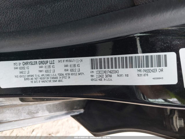 Chrysler 200 Limited 2015 1C3CCCAB1FN623343 Image 9