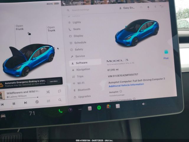 5YJ3E1EA2MF850757 Tesla Model 3 Standard Range Plus Rear-wheel Drive