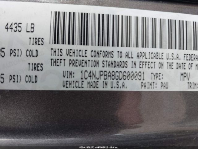 1C4NJPBA8GD600091 Jeep Patriot Sport