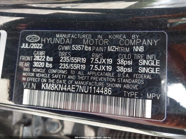 KM8KN4AE7NU114486 Hyundai Ioniq 5 Sel