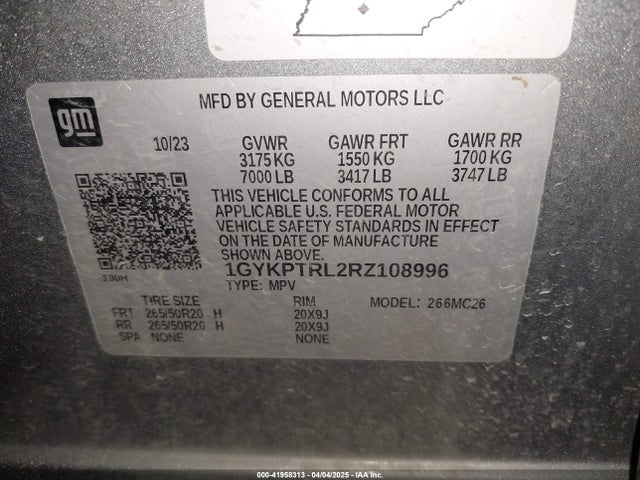 1GYKPTRL2RZ108996 Cadillac Lyriq Sport W/1sf