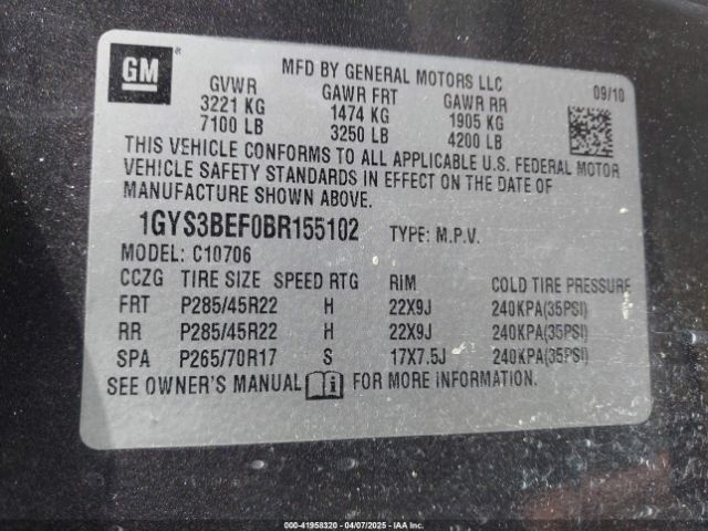 2011 CADILLAC ESCALADE 1GYS3BEF0BR155102 Photo 8