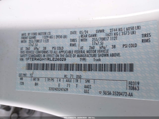 1FTER4GH1RLE26029 Ford Ranger Xlt