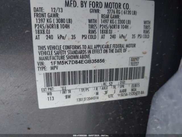 1FM5K7D84EGB35856 Ford 2014