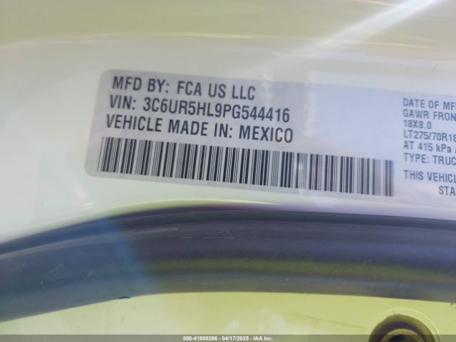 3C6UR5HL9PG544416 RAM 2500 Tradesman  4x4 8' Box