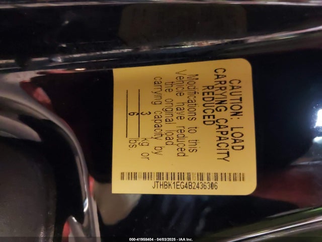 41958404 :رقم المزاد ، JTHBK1EG4B2436306 vin ، 2011 Lexus Es 350 مزاد بيع