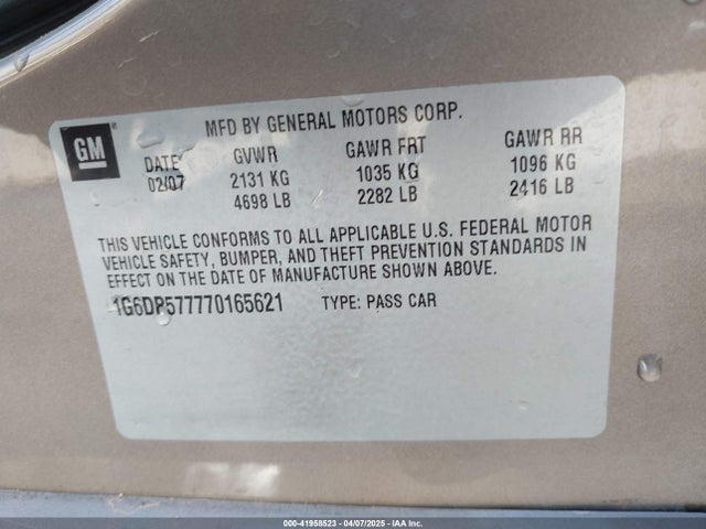 2007 CADILLAC CTS 1G6DP577770165621 Photo 8