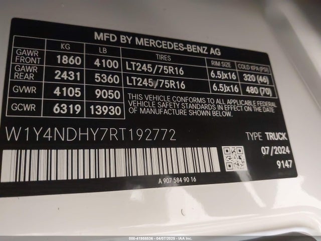 W1Y4NDHY7RT192772 Mercedes-Benz om654