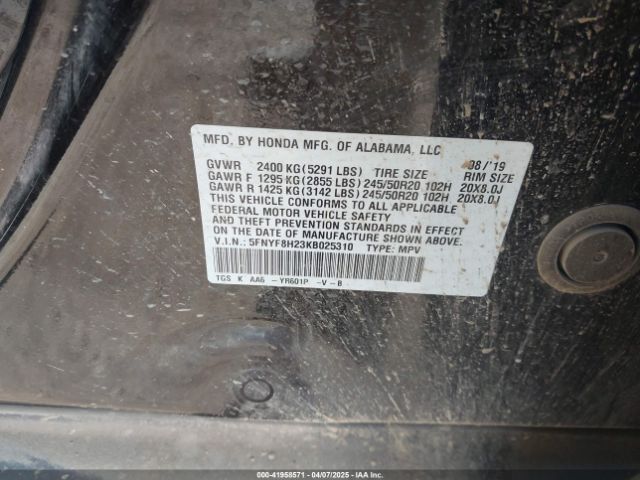 5FNYF8H23KB025310 Honda Passport Sport