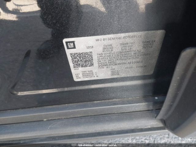 1GNERGKW9KJ210803 Chevrolet Traverse 1lt