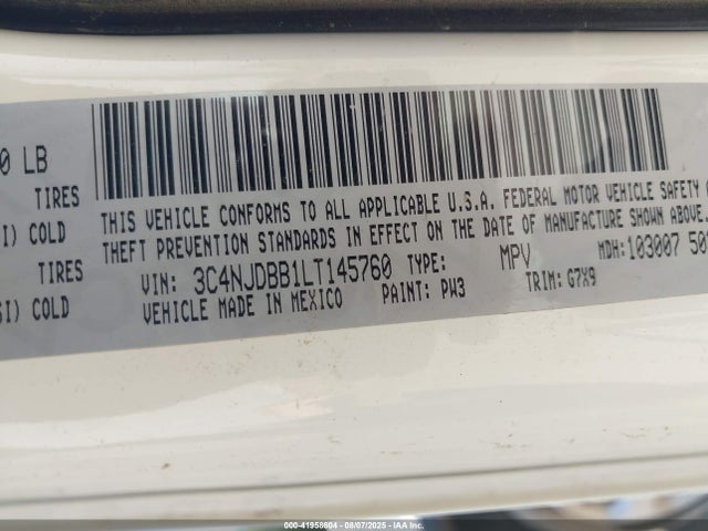 Jeep Compass 2020 3C4NJDBB1LT145760 Image 9