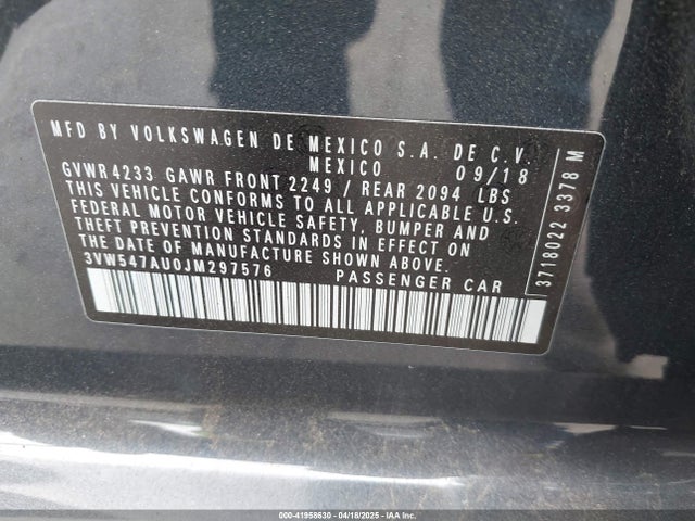 3VW547AU0JM297576 Volkswagen Golf GTI