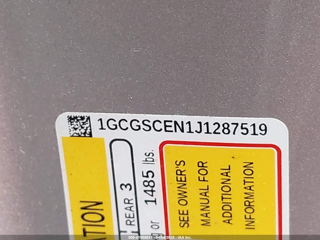 1GCGSCEN1J1287519 Chevrolet Colorado Lt