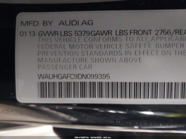 2013 AUDI A6 WAUHGAFC9DN099395 Photo 8