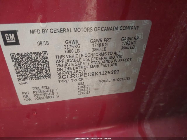 Chevrolet Silverado 1500 Ld Lt 2019 2GCRCPEC9K1126391 Image 9