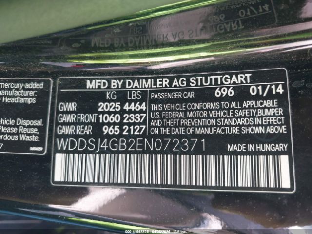WDDSJ4GB2EN072371 Mercedes-Benz CLA 250 4MATIC