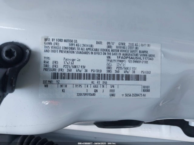 1FADP5AU5HL117343 Ford 2.0l atk ivct hev