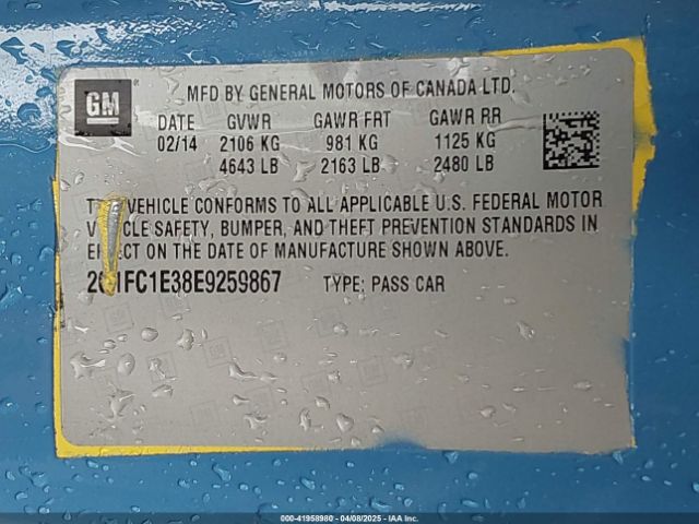 2G1FC1E38E9259867 Chevrolet Camaro 2lt
