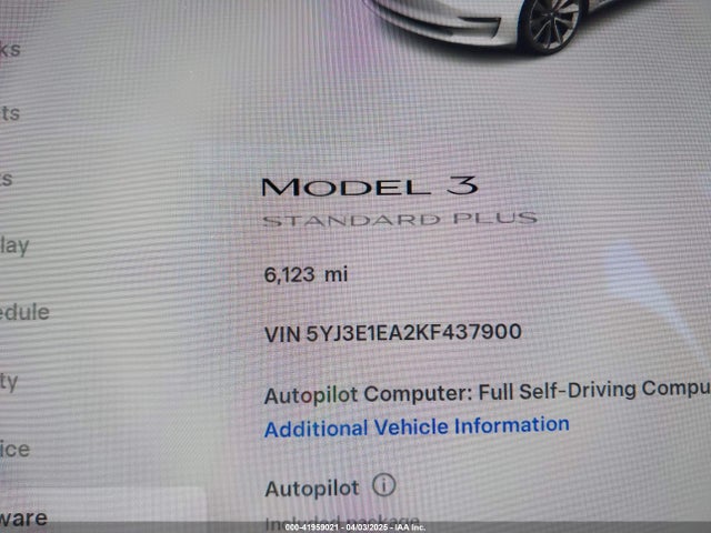 2019 TESLA MODEL 3 5YJ3E1EA2KF437900 Photo 6