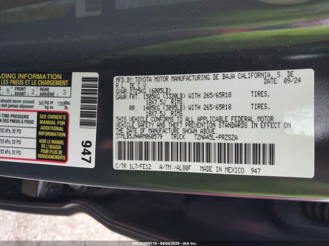 3TMLB5JN4RM060579 Toyota Tacoma Trd Sport 4wd