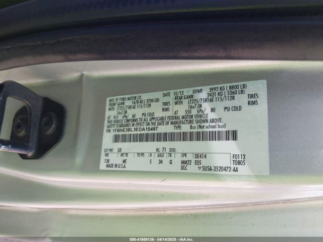 1FBNE3BL3EDA15497 Ford E-350 Super Duty Xlt