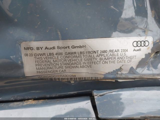 WUAG4DGY8RA901259 Audi Rs 3 Tfsi Quattro S Tronic