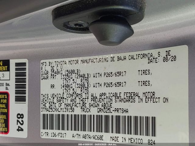 3TMAZ5CNXLM139150 Toyota Tacoma Trd Sport