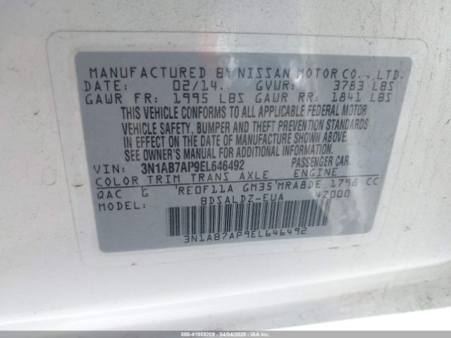 2014 NISSAN SENTRA 3N1AB7AP9EL646492 Photo 8