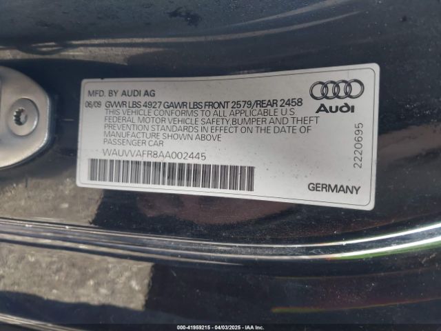2010 AUDI S5 WAUVVAFR8AA002445 Photo 8