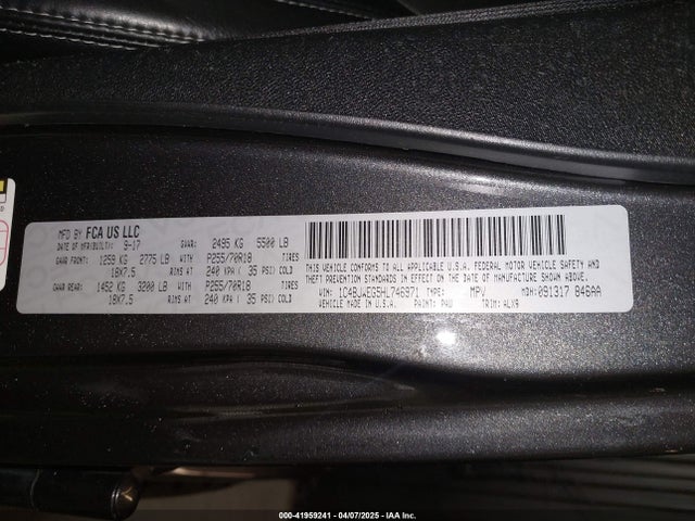 1C4BJWEG5HL746971 Jeep Wrangler Unlimited Sahara 4x4