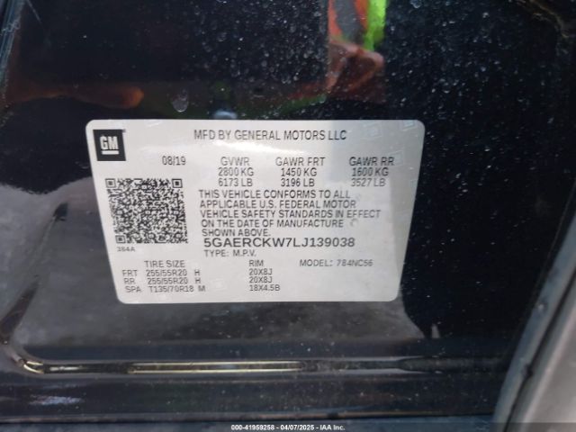5GAERCKW7LJ139038 Buick Enclave Fwd Premium