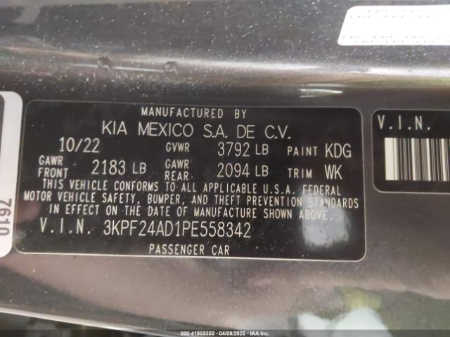 3KPF24AD1PE558342 KIA Forte Lxs