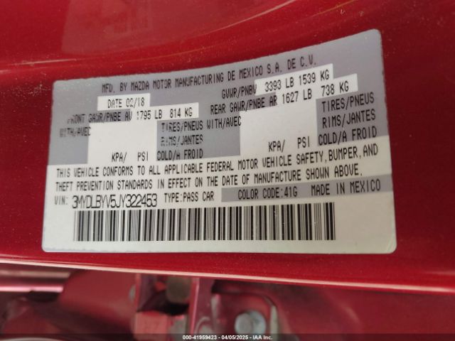3MYDLBYV5JY322453 Toyota YARIS IA